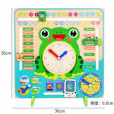 Wooden Multifunction Calendar Clock – Educational Toy for Learning Time, Days & Weather